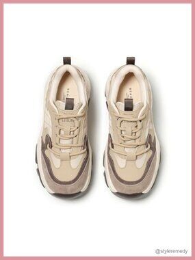 Women's Chunky Sneakers Lace-up Air Mesh Walking Tennis Shoes